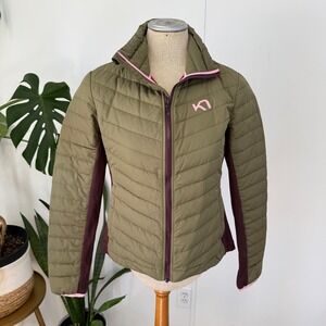 Kari Traa Puffer Jacket Women S Green Hybrid Down Insulated Full Zip 622896